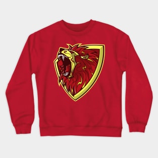 the scarlet and gold brave lion shield Crewneck Sweatshirt